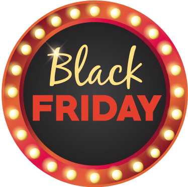 Tapis vinyle black friday promotion ronde rouge - TenStickers
