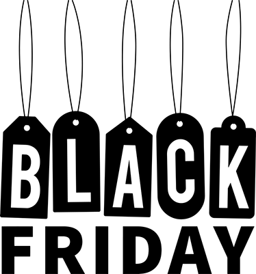 Tapis vinyle black friday texte noir et blanc - TenStickers