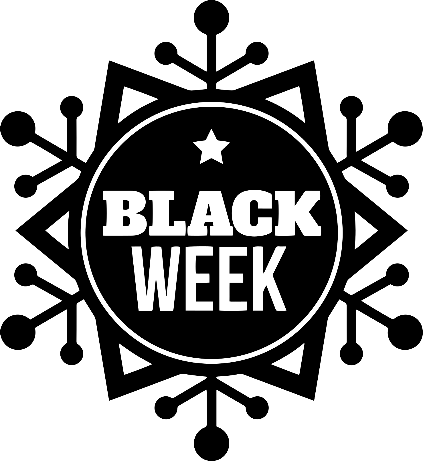 Tapis vinyle black friday flocon de neige - TenStickers