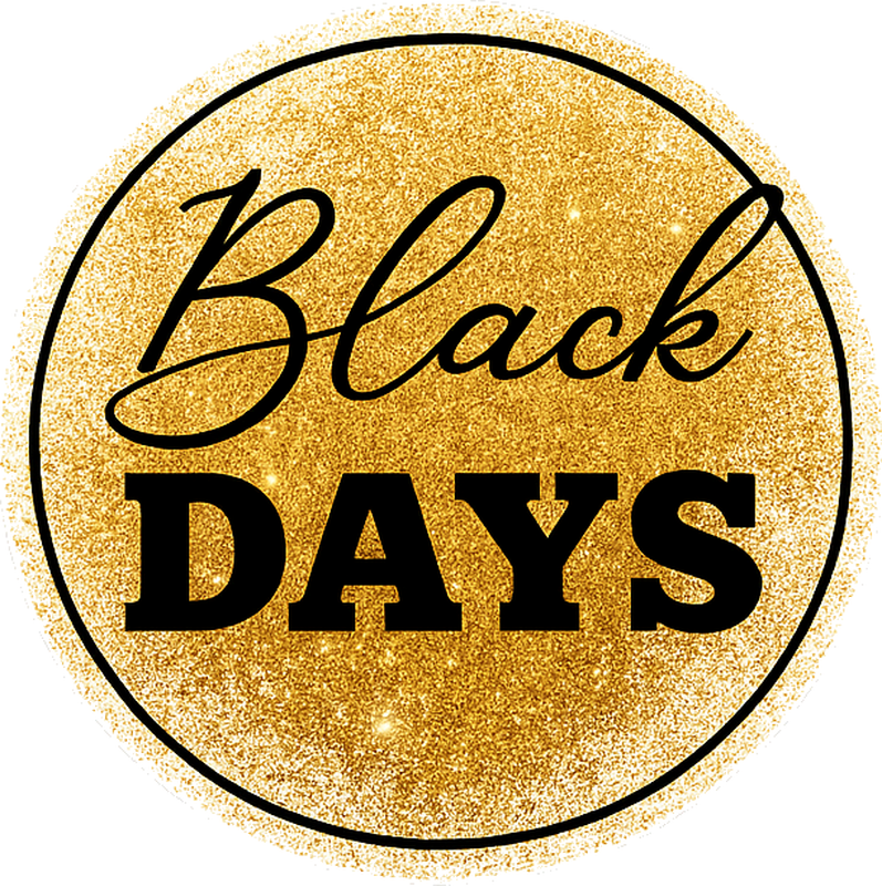 Tapis vinyle black friday blanc et doré "jours noirs" - TenStickers