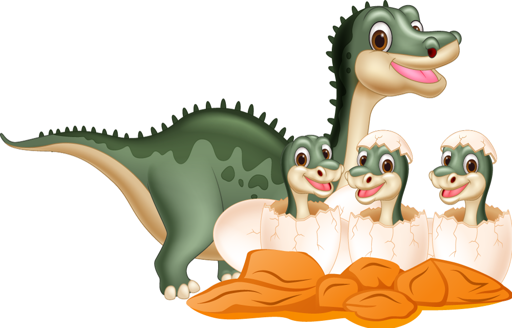 Tapis vinyle animal famille de dinosaures mignons - TenStickers