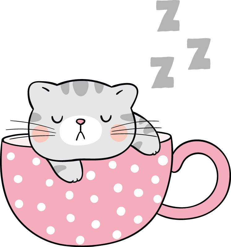 Tapis vinyle animal chat endormi cup - TenStickers