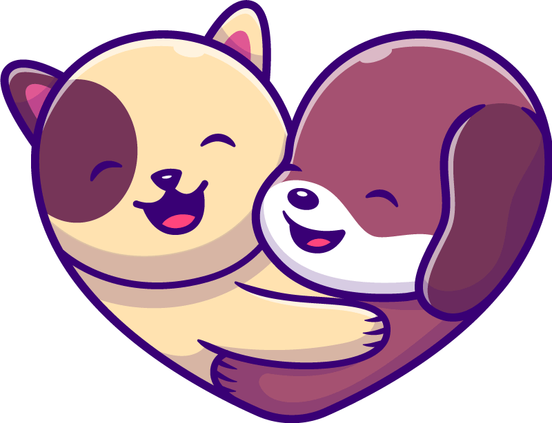 Tapis vinyle animal étreinte d'animaux mignons - TenStickers