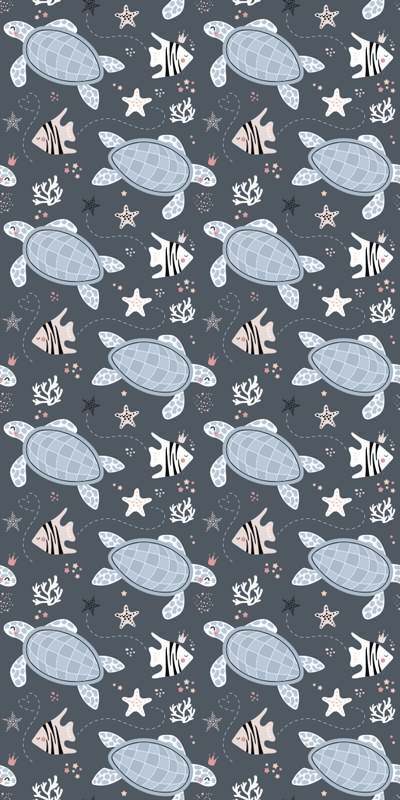 Tapis vinyle animal tortues et poissons sous-marin - TenStickers