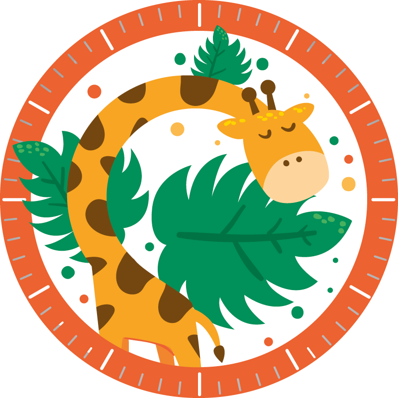 Tapis vinyle animal horloge enfant girafe - TenStickers