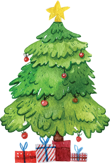 Tapis vinyle noël arbre avec cadeaux - TenStickers