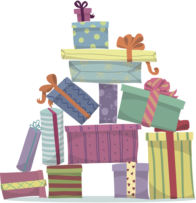 Tapis vinyle noël montagne de cadeaux - TenStickers