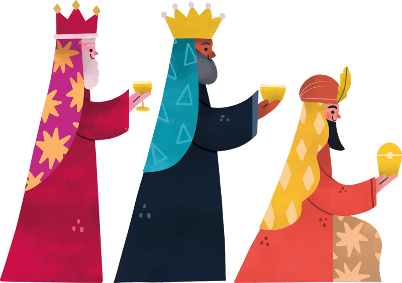 Tapis vinyle noël roi mage aquarelle - TenStickers