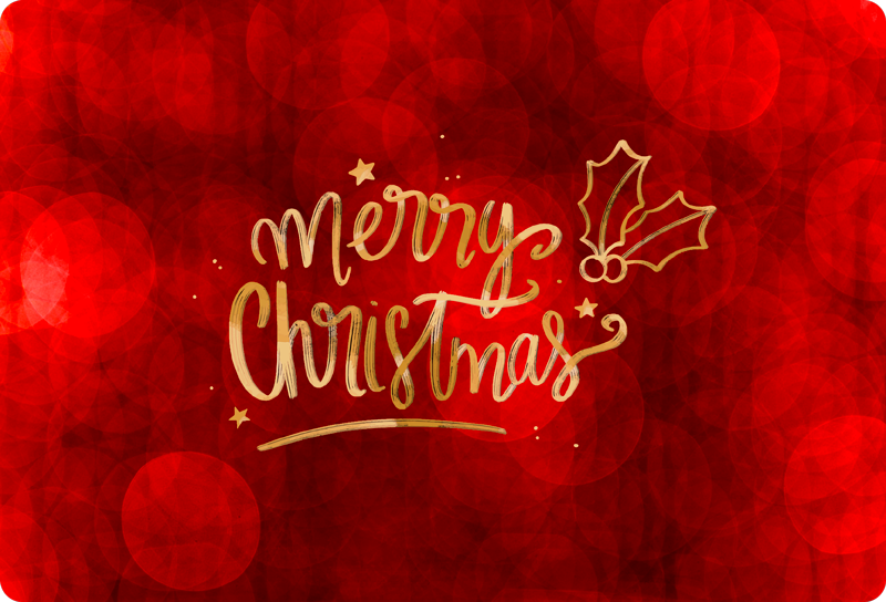 Tapis vinyle noël joyeux noël en rouge - TenStickers