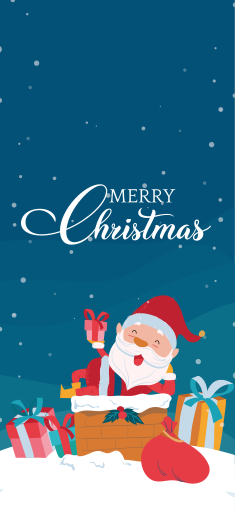 Tapis vinyle noël joyeux noël avec le père noël - TenStickers