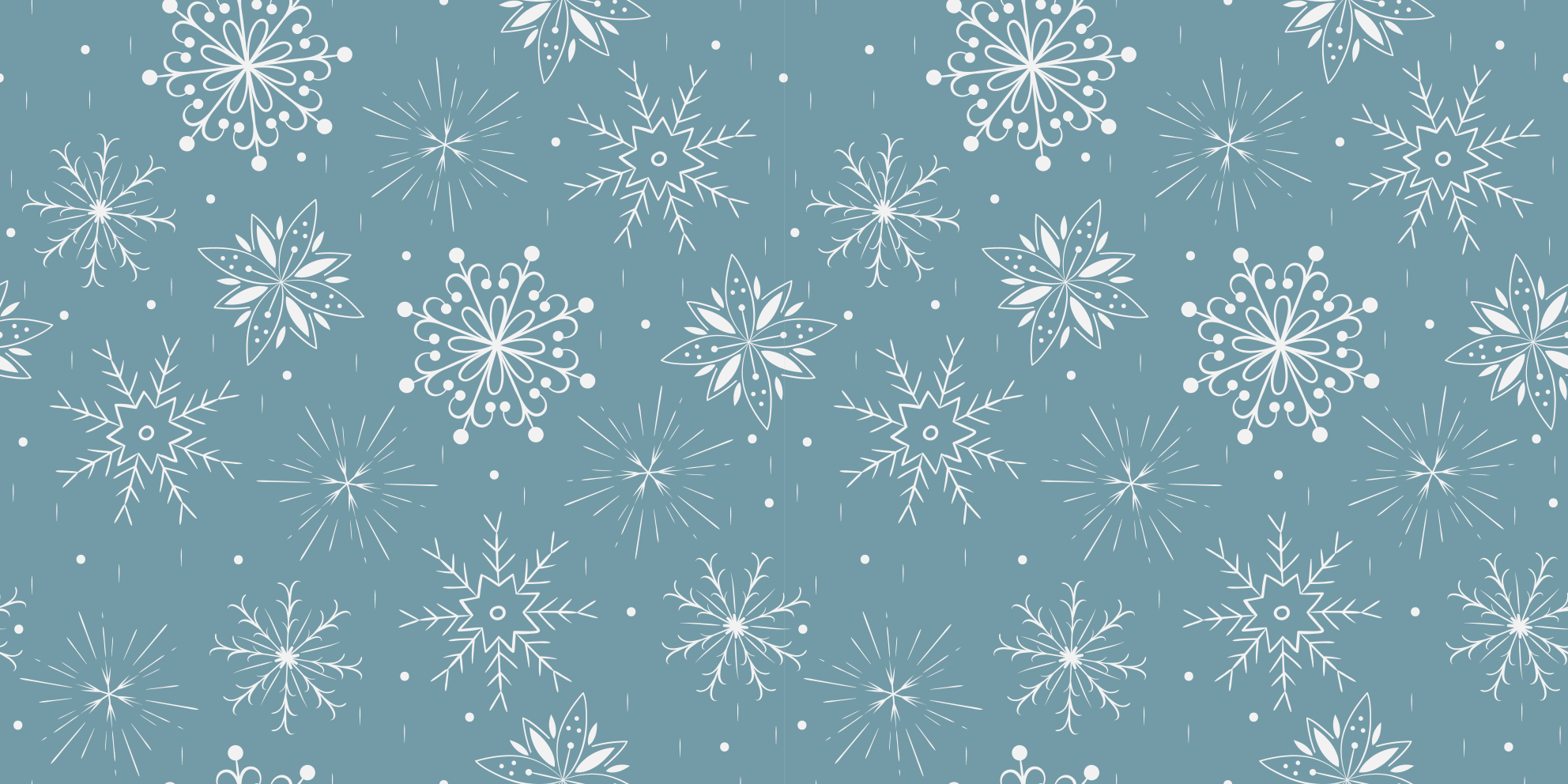 Tapis vinyle noël flocons de neige bleus et blancs - TenStickers