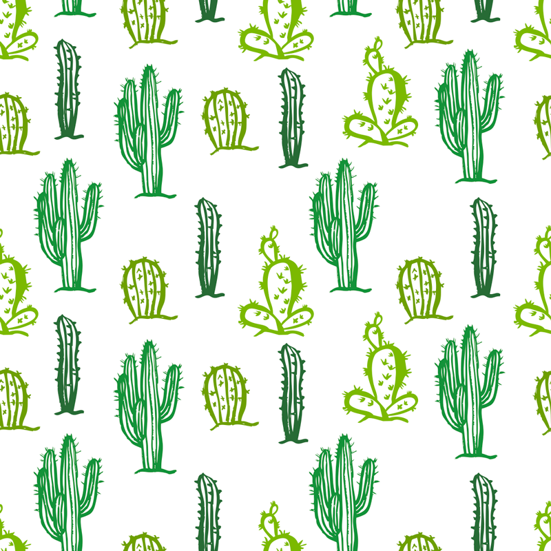 Tapis vinyle plantes style cactus vert - TenStickers