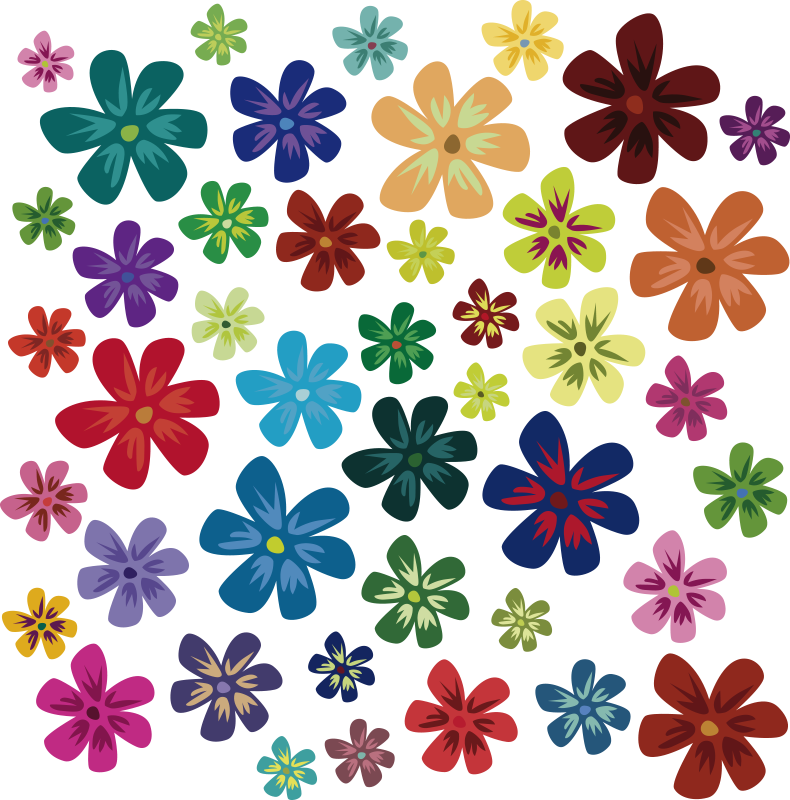 Tapis vinyle plantes fleurs colorées - TenStickers