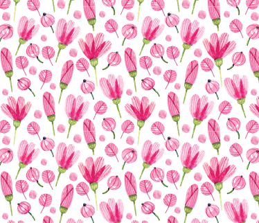 Tapis vinyle plantes fleurs aquarelle rose - TenStickers