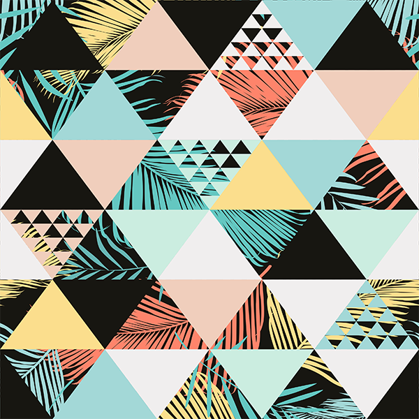 Tapis vinyle plantes triangles tropicaux - TenStickers