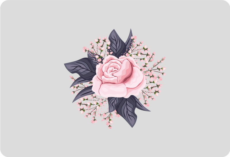 Tapis vinyle plantes design floral incroyable rose - TenStickers