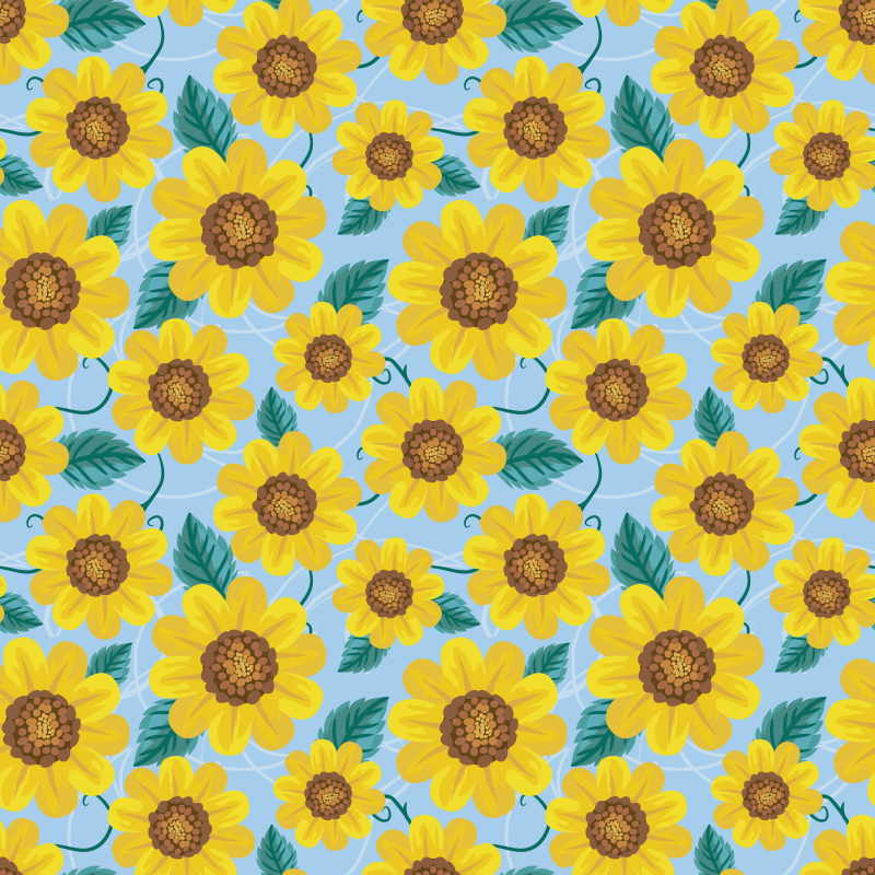 Tapis vinyle plantes tournesols - TenStickers