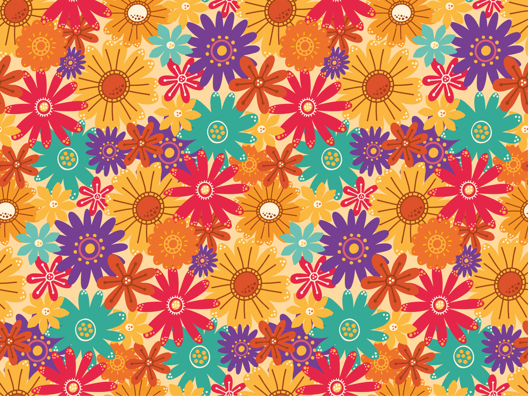 Tapis vinyle plantes un lot de fleurs - TenStickers
