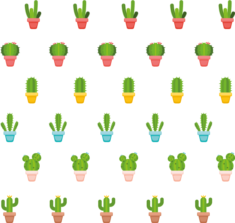 Tapis vinyle plantes motifs de cactus - TenStickers