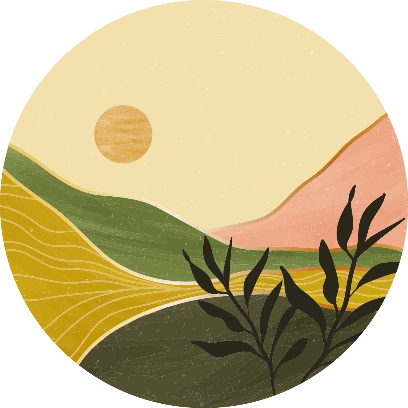 Tapis vinyle plantes paysage serein - TenStickers