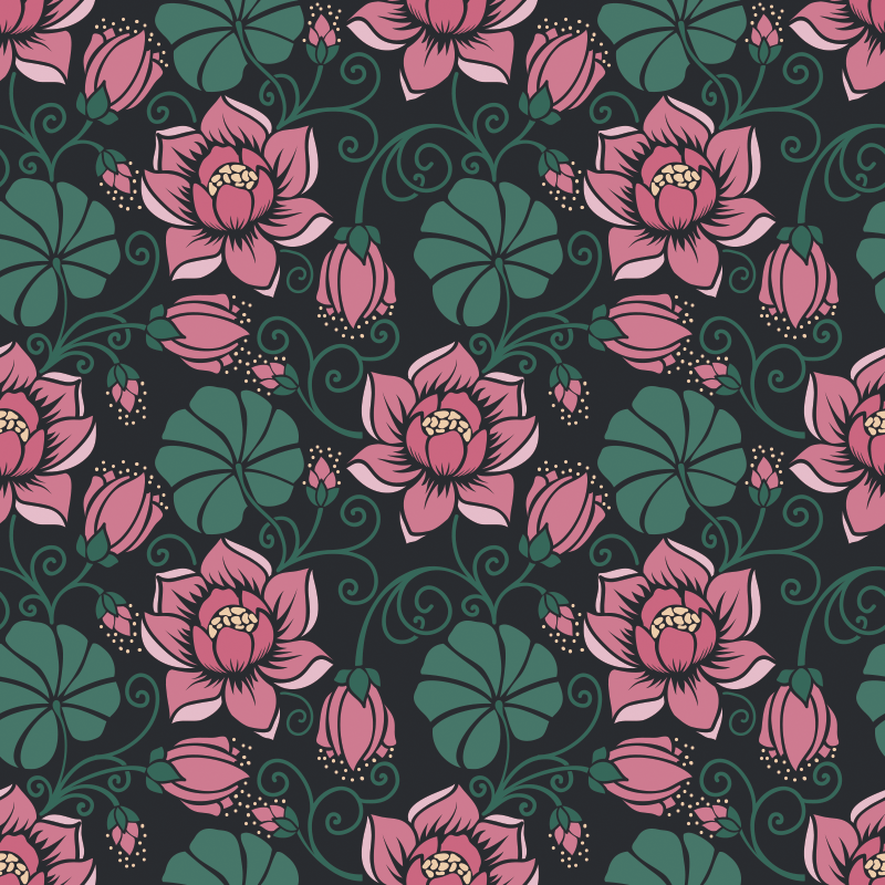 Tapis vinyle plantes vignes fleuries - TenStickers