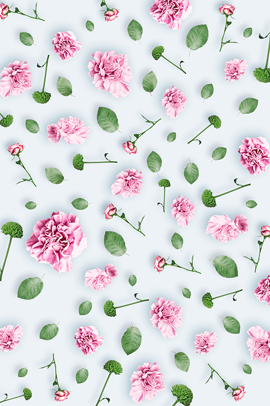 Tapis vinyle plantes fleurs - TenStickers