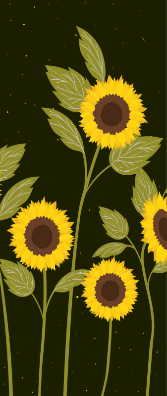 Tapis vinyle plantes champ de tournesols - TenStickers