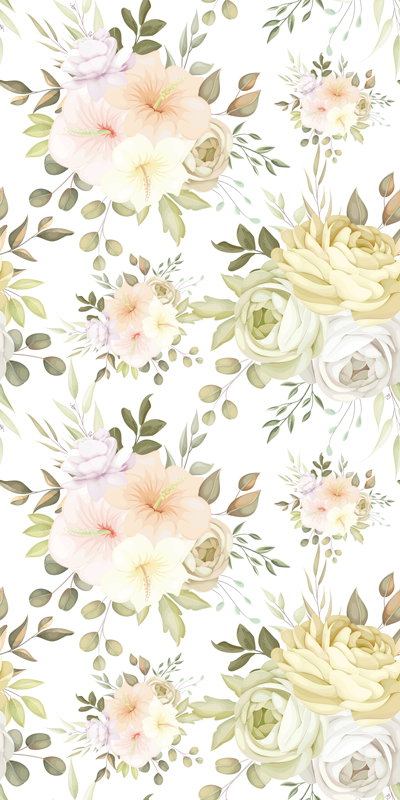 Tapis vinyle plantes motif floral élégant - TenStickers