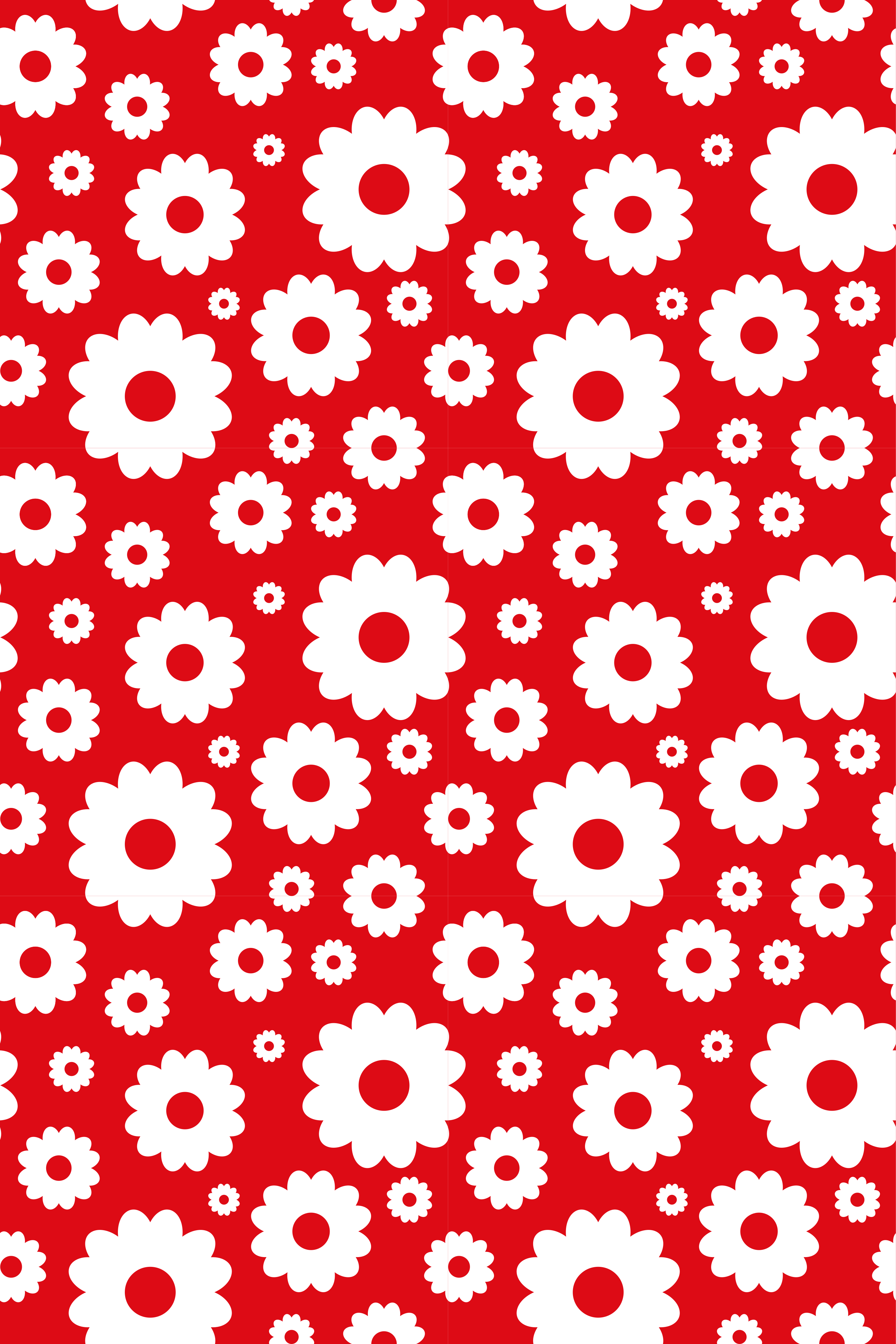 Tapis vinyle plantes marguerites blanches et rouges - TenStickers