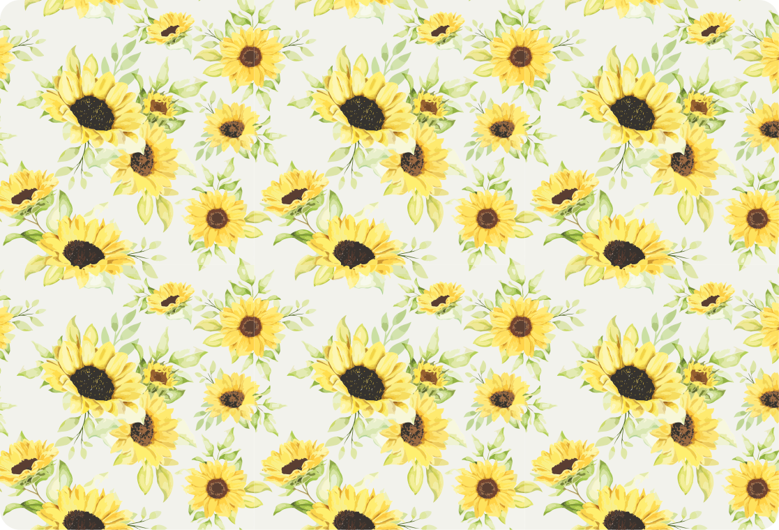 Tapis vinyle plantes motif tournesols aquarelle - TenStickers