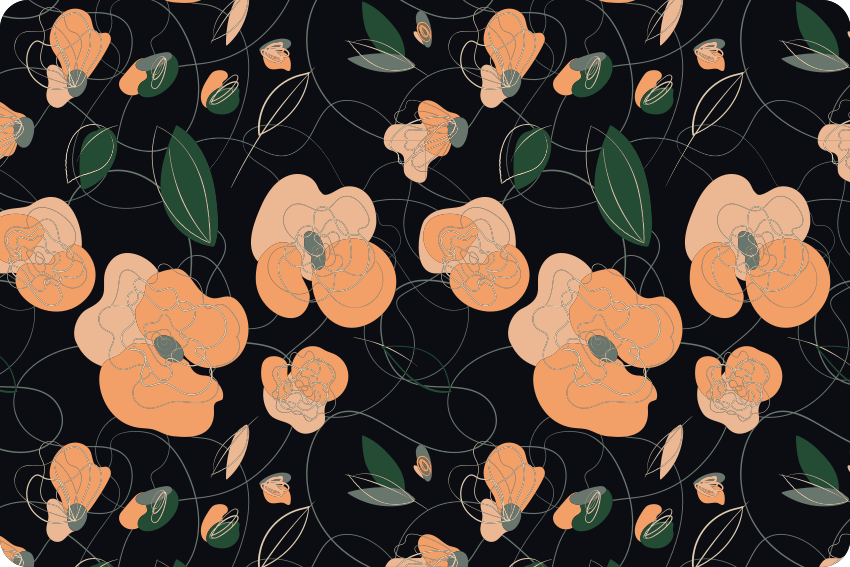 Tapis vinyle plantes motif faune et flore sombre - TenStickers