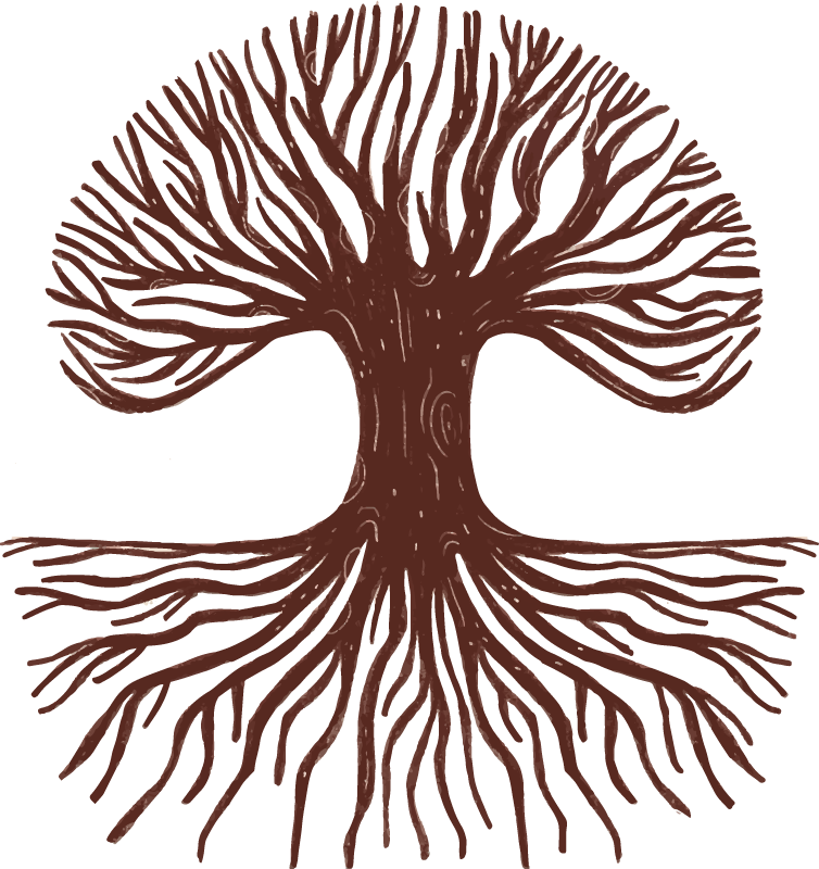 Tapis vinyle plantes arbre de vie aux longues racines - TenStickers