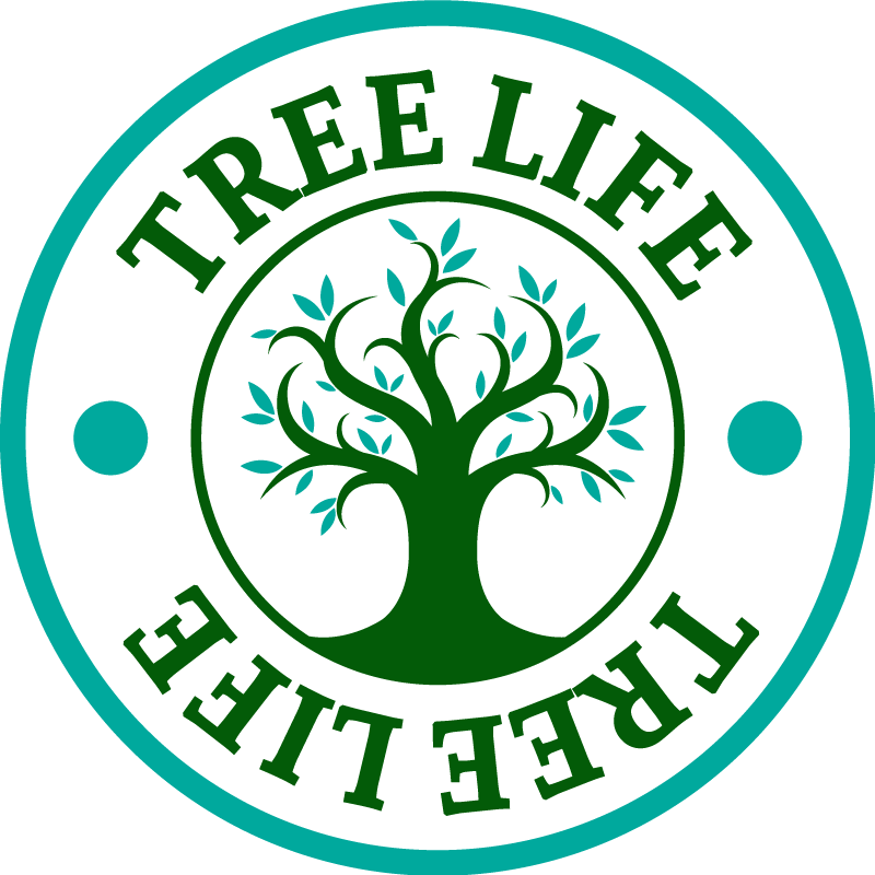 Tapis vinyle plantes logo arbre de vie vert - TenStickers