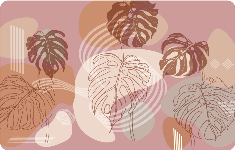 Tapis vinyle plantes dessin continu de feuilles - TenStickers