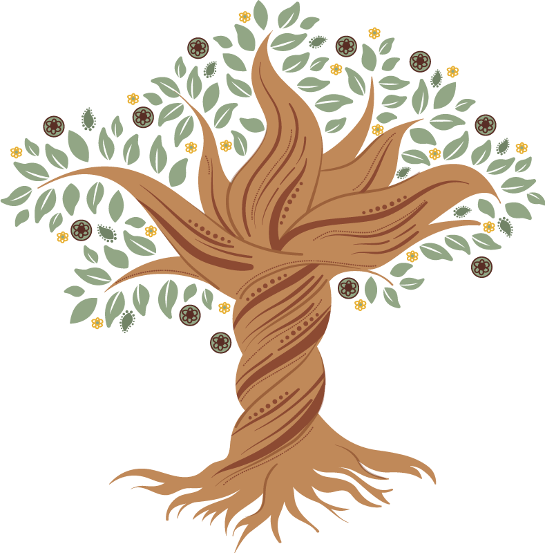 Tapis vinyle plantes arbre de vie tordu - TenStickers