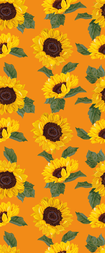 Tapis vinyle plantes tournesol orange - TenStickers