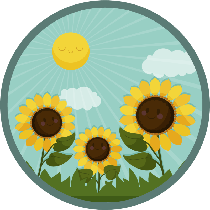 Tapis vinyle plantes fleurs au soleil - TenStickers