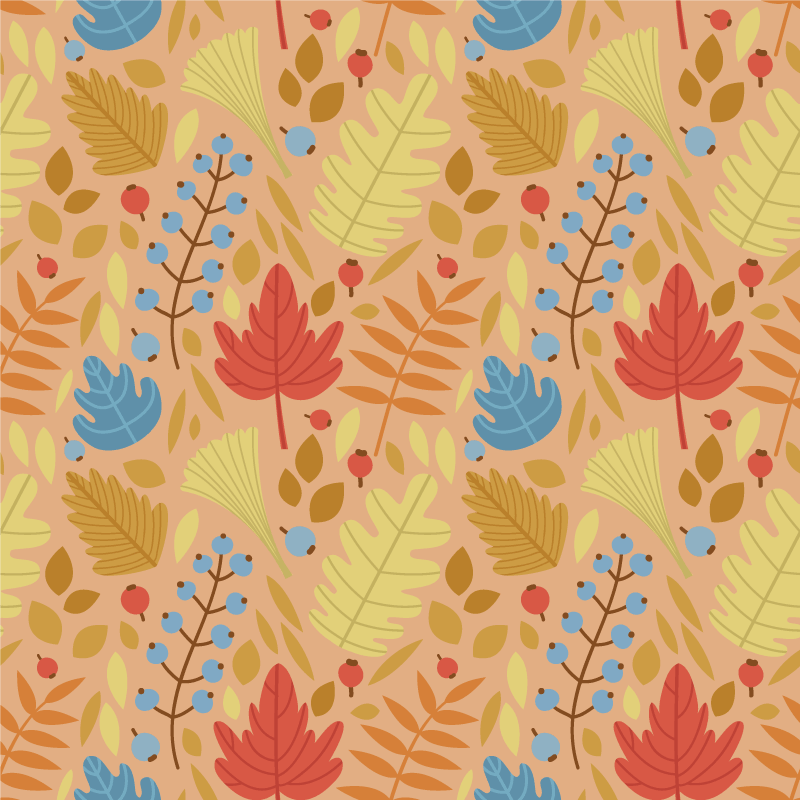 Tapis vinyle plantes design feuilles d'automne mignonnes - TenStickers