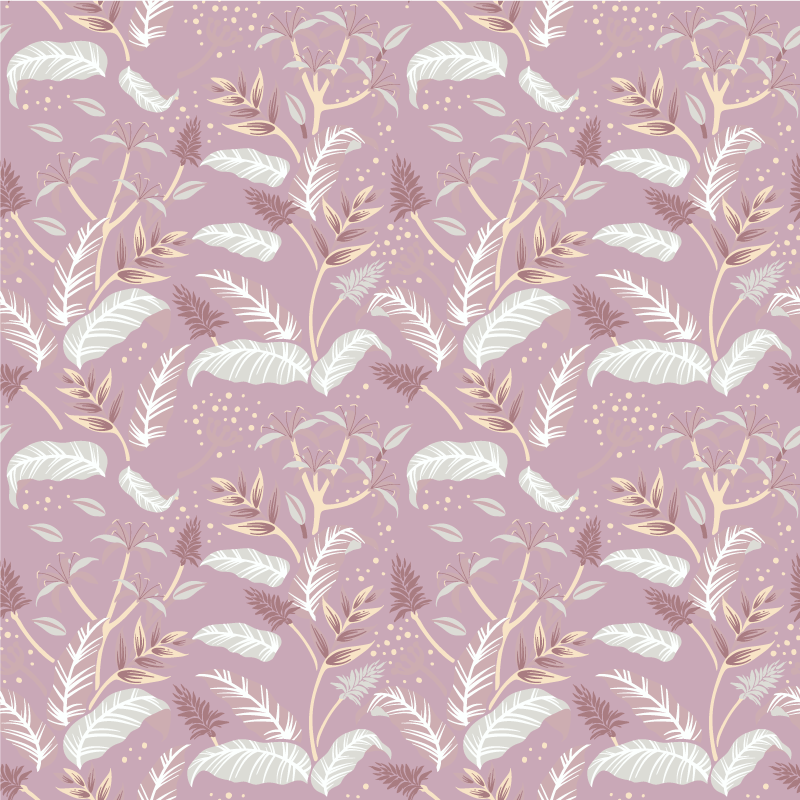 Tapis vinyle plantes design de feuilles tropicales roses - TenStickers