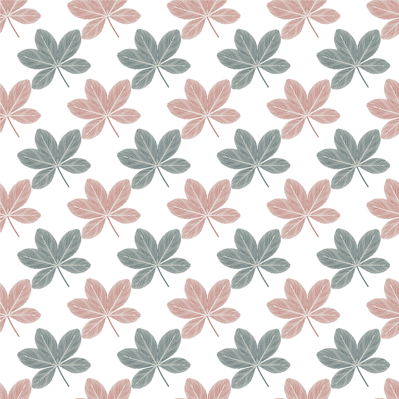 Tapis vinyle plantes design acrylique feuilles roses et bleues - TenStickers