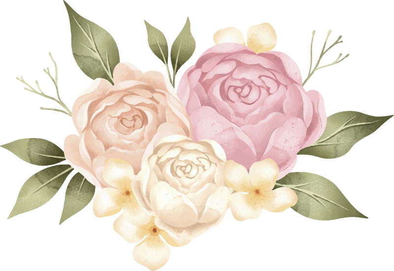 Tapis vinyle plantes pivoine aquarelle - TenStickers