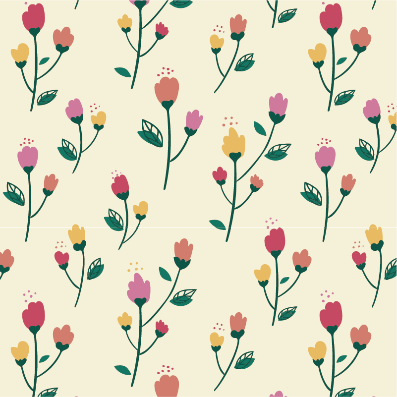 Tapis vinyle plantes coquelicots décoratifs - TenStickers