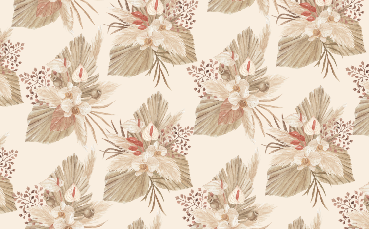 Tapis vinyle plantes fleurs séchées et herbe de la pampa - TenStickers