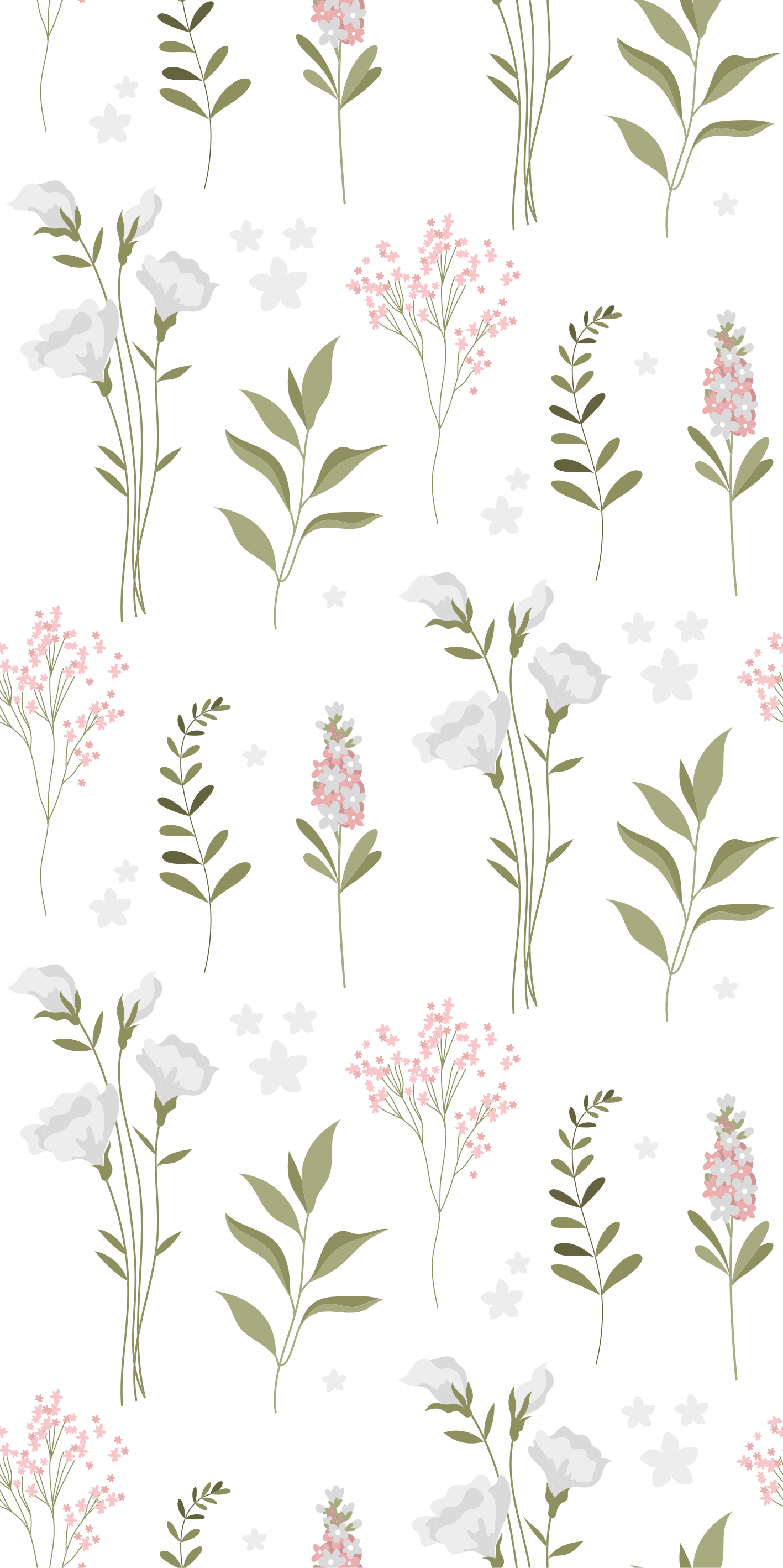 Tapis vinyle plantes motif de fleurs sauvages minimaliste - TenStickers