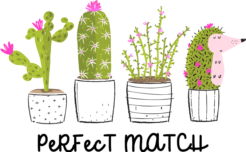 Tapis vinyle plantes harmonie avec les cactus - TenStickers