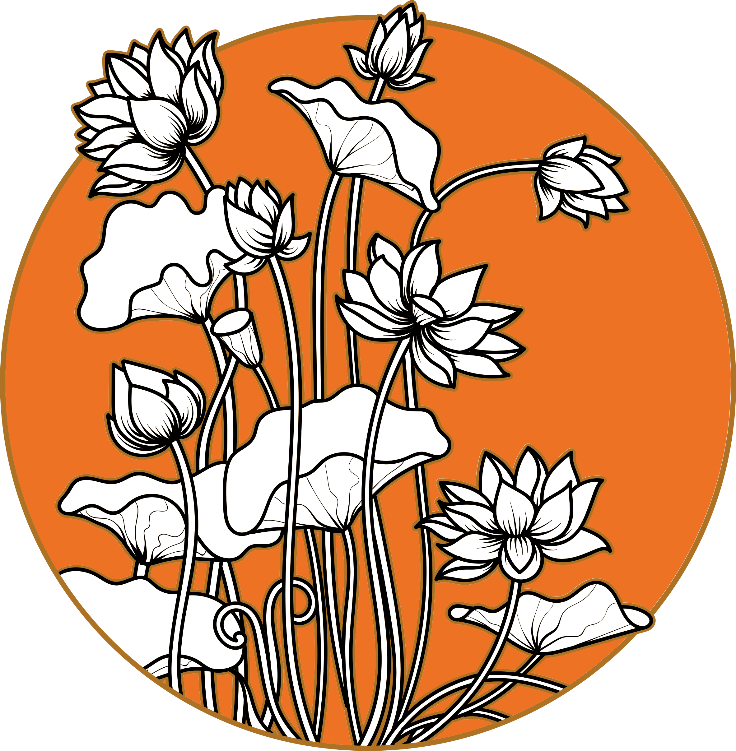 Tapis vinyle plantes illustration de lotus japonais - TenStickers