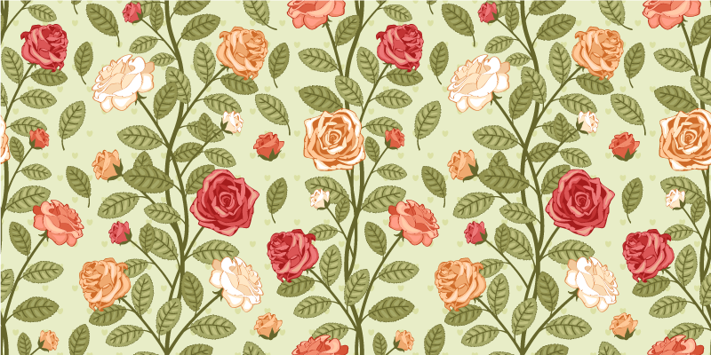 Tapis vinyle plantes bouquet de roses vintage - TenStickers