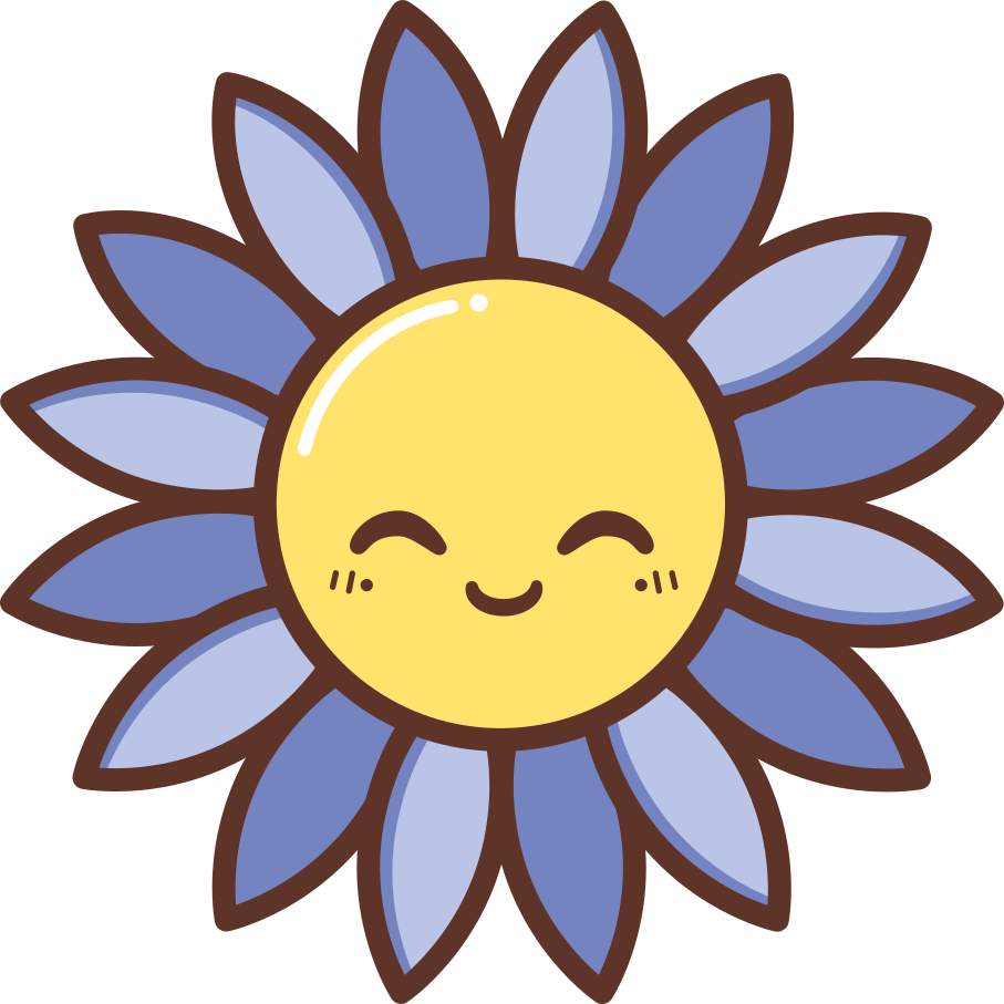 Tapis vinyle plantes silhouette fleur violette joyeuse - TenStickers