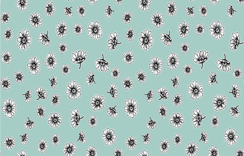 Tapis vinyle plantes motif mignon avec camomille blanche - TenStickers