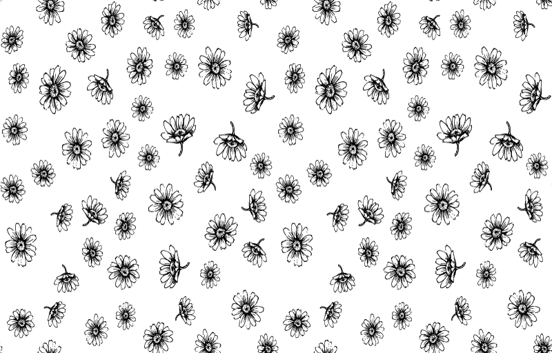 Tapis vinyle plantes fleurs marguerites en contour - TenStickers